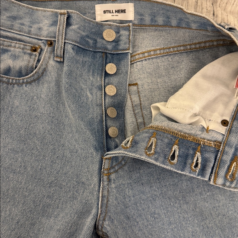 Still Here Tate Straight Leg in Vintage Blue Size 24 - Picture 9 of 10
